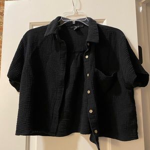 Forever 21 Black Slightly Cropped Blouse